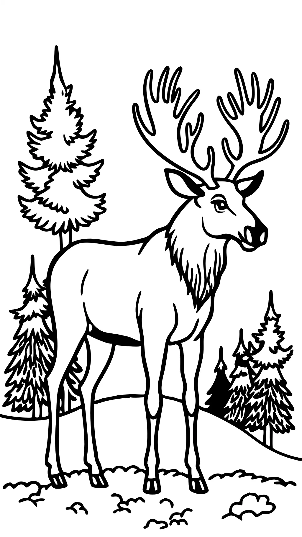 coloring page moose